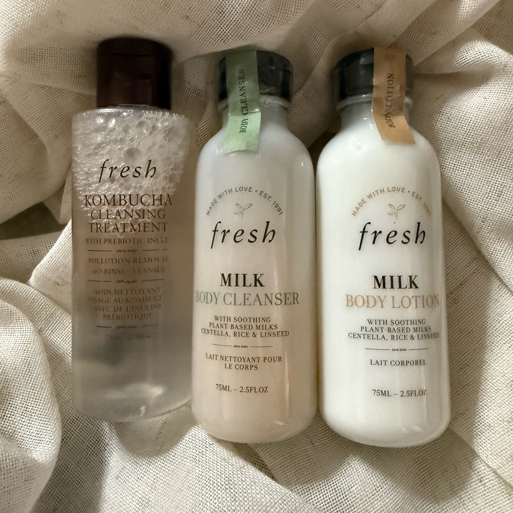 Fresh Kombucha Cleansing and Milk Body Set - Clear, Cream, White
